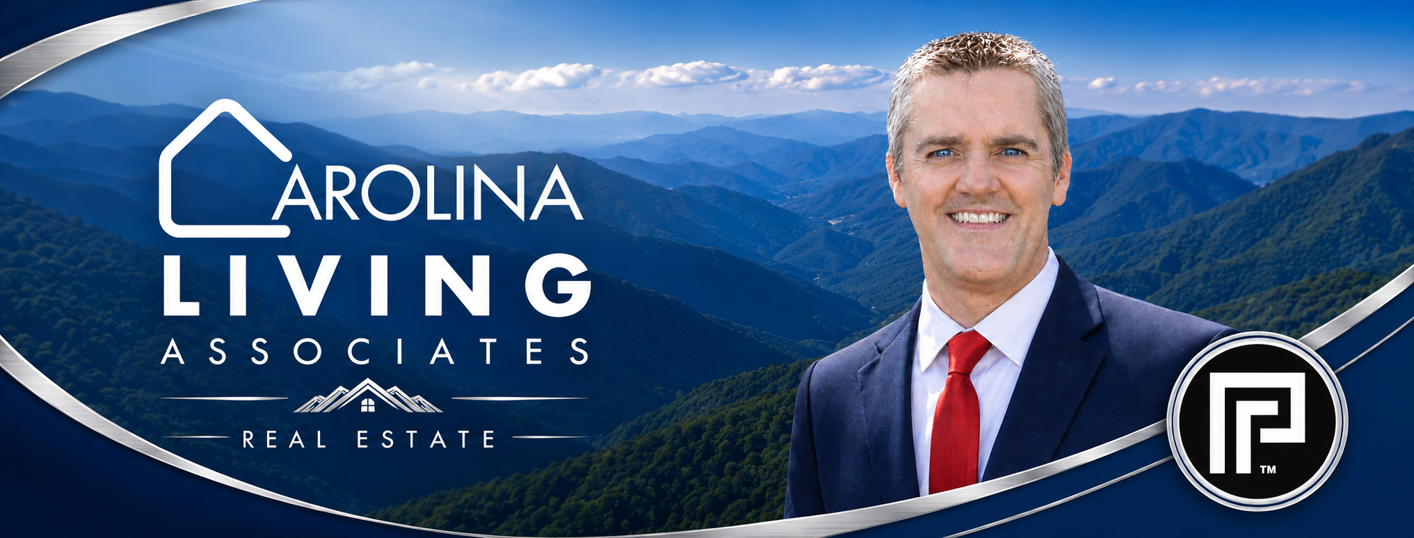 Carolina Living Associates mountain banner featuring Ryan Phillips